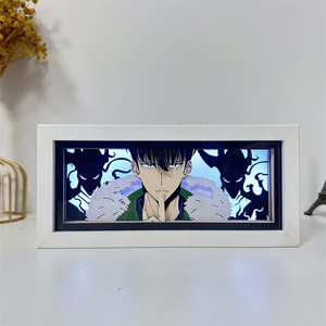 Custom Anime 3D luce notturna cantata Jin-Woo carta DIY arte intagliato lampada da tavolo in legno per la decorazione camera da letto & regalo - Product Image 2