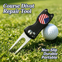 OEM Vente en gros Accessoires de golf métalliques magnétiques Marqueur de balle de golf personnalisé Outil de réparation de divots de golf