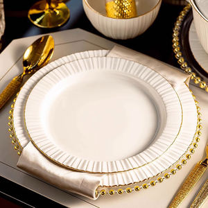 Nordic शैली उच्च सफेद मिट्टी बरतन सिरेमिक टेबलवेयर घर सिरेमिक सूप कटोरे प्लेट क्लासिक सफेद भ्रूण राहत डिनरवेयर सेट - Product Image 5