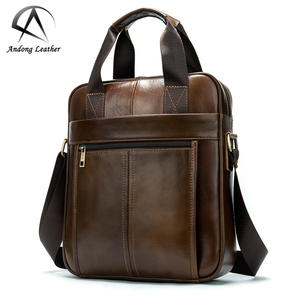 Sac à bandoulière en cuir de vache véritable Andong pour hommes, sacs messagers rétro multifonctionnels, sacoche d'affaires, sac à main - Product Image 1