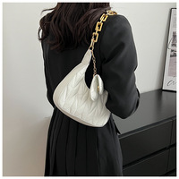 Bolso Bandolera Elegante de Piel Sintética Acolchada para Mujer, con Cierre de Cremallera, Correa Única, Organizador de Viaje