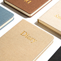 Carnet de gratitude de luxe avec couverture en tissu lin rigide A5, impression personnalisée, nouveau design