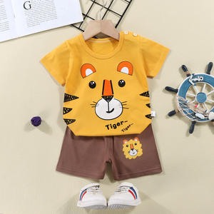 Conjunto de Dos Piezas de Verano 2026 para Niños, Estilo Coreano, Camiseta de Manga Corta y Pantalones Cortos con Estampado de Dibujos Animados en Algodón Puro para Bebés - Product Image 3