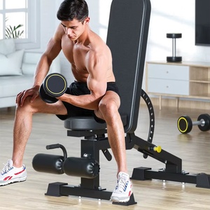 <span class=keywords><strong>Banc</strong></span> d'entraînement semi-commercial réglable VIGFIT avec roulettes et repose-pieds amovible pour inclinaison, position plate et declin - pour la maison et la salle de sport - Product Image 5