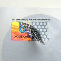 Autocollant holographique de sécurité personnalisé anti-contrefaçon avec pelliculage brillant en PET pour garantie annulable