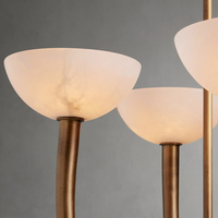 Lampe suspendue moderne en albâtre, salon, restaurant, style Art déco, 4 luminaires, lustre en laiton