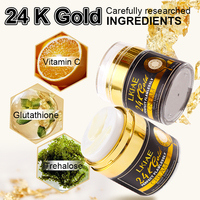 Meilleures ventes Booster d'éclat et formule hydratante anti-âge avec niacinamide Crème blanchissante raffermissante et éclaircissante à l'or 24 carats