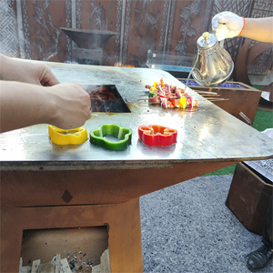 Camping al aire libre <span class=keywords><strong>patio</strong></span> trasero interior Metal redondo cuadrado Rectangular cartón acero Corten madera <span class=keywords><strong>Patio</strong></span> comedor fogata barbacoa parrilla - Product Image 4