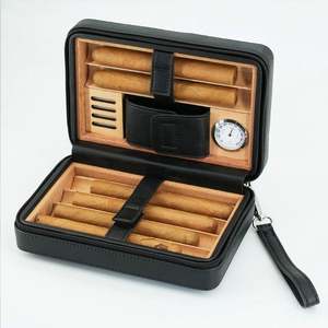 Humidor Doble para Cigarros con Logotipo Grabado Personalizado, Encendedor, Cortador, Almacenamiento Portátil de Viaje, Bolsas de Almacenamiento Grandes de Tela Oxford de Lujo - Product Image 1