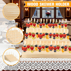 Espositore per Spiedini <span class=keywords><strong>in</strong></span> <span class=keywords><strong>Legno</strong></span> a 6 Livelli Personalizzato, Supporto per Snack, <span class=keywords><strong>Spezie</strong></span> e Frutta, <span class=keywords><strong>Porta</strong></span> Spiedini per Cocktail Party e Picnic - Product Image 5