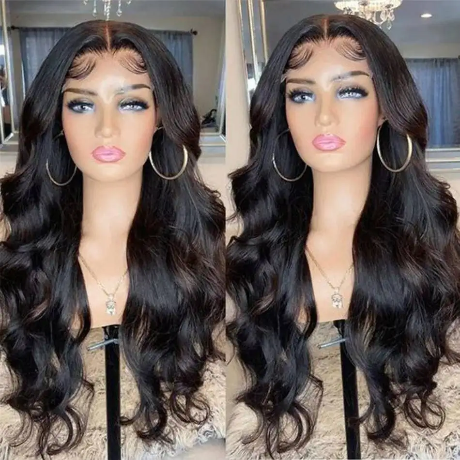 150% 180% Densité HD Full Lace Perruques de cheveux humains pour les femmes noires, vente en gros de cheveux vierges brésiliens Transparent Lace Front Perruque