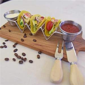 Grosir Upgrade Meksiko Taco Shell Stand Up Taco holder dengan <span class=keywords><strong>2</strong></span> cangkir - Product Image 6