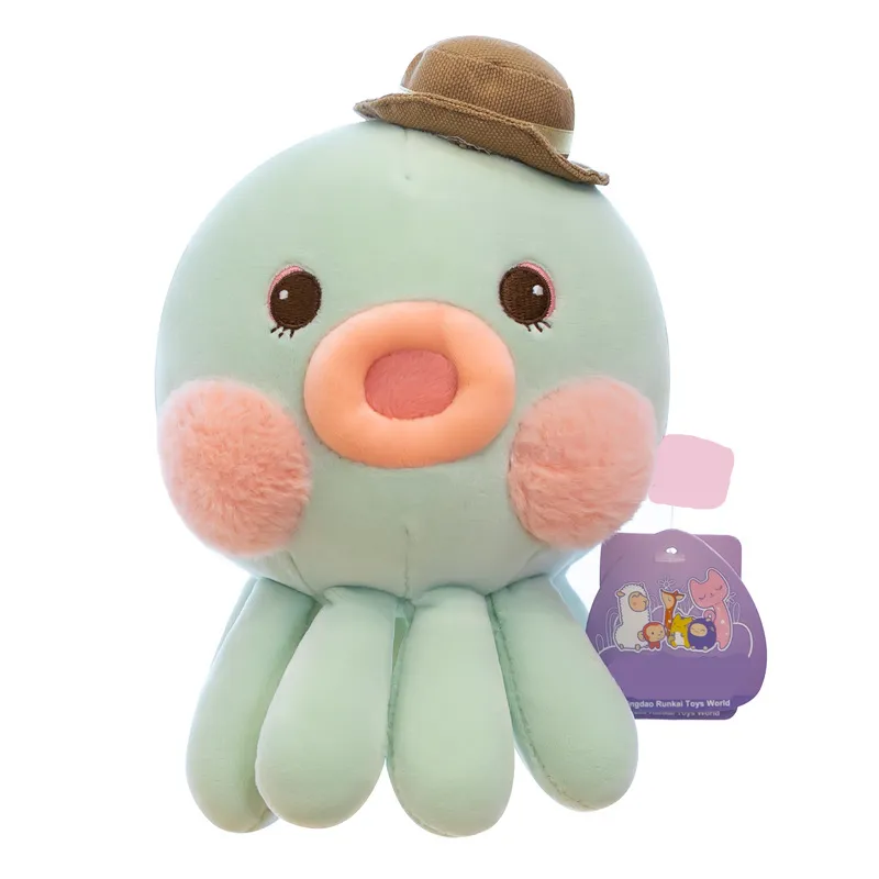 Songshan Toys peluches 2024 New custom cute plush stuffed soft Marine animal doll round cute octopus gift for children kids girl