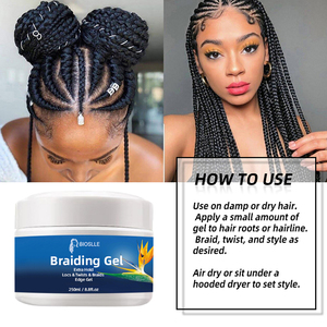 Gel pour cheveux non gras à tenue extra ferme de marque privée Confiture de tressage claire brillante pour tresse torsadée Loc <span class=keywords><strong>N</strong></span> tenue forte - Product Image 6