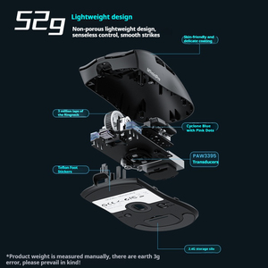 EWEADN M9 <span class=keywords><strong>Mouse</strong></span> Gaming nirkabel 2024 DPI, <span class=keywords><strong>Mouse</strong></span> Gaming nirkabel Mini berkabel/24G/tri-mode PAW3395 ringan - Product Image 4