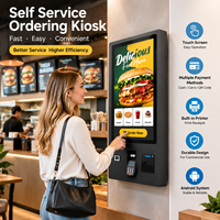 Kiosque de paiement interactif en libre-service de 24 à 32 pouces, couleur noire, écran tactile automatique, machine de commande automatique pour restaurant