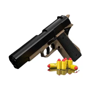 Best Selling New Mechanical Alloy Foldable Toy Gun Soft Bullet Left Wheel Handgun Children's and Boys' Toys