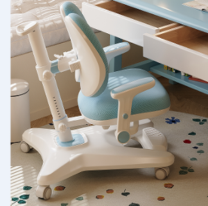 Chaise de bureau ergonomique moderne avec dossier divisé, base en plastique, revêtement orange, design minimaliste, mobilier pour la maison - Product Image 2