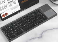 Keyboard Nirkabel Ultra Tipis Mini 2.4Ghz dengan Keypad Numerik, Keyboard Lipat untuk Perjalanan, Tablet Laptop, Operasi Mekanis