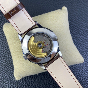 Montre-bracelet en <span class=keywords><strong>cuir</strong></span> pour homme, cadran <span class=keywords><strong>crème</strong></span> vintage 40 mm, aiguilles seringue, lumineuse, automatique, mécanique, affichage phase de lune, jour et mois - Product Image 5