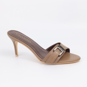 2025ZA Nuovi <span class=keywords><strong>Sandali</strong></span> <span class=keywords><strong>Estivi</strong></span> Eleganti da Donna, Mules Beige in PU con Fibbia, <span class=keywords><strong>Tacco</strong></span> Sottile <span class=keywords><strong>Medio</strong></span>, Punta Aperta e Talloniera Aperta - Product Image 2