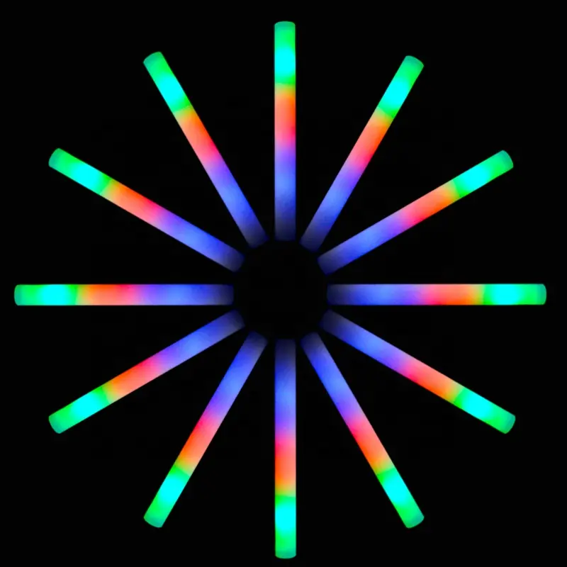 Пользовательский светящийся в темноте логотип 48 см красочный бар свет многоцветный белый мигающий объемный светодиодный пенопластовый Стик для вечеринки