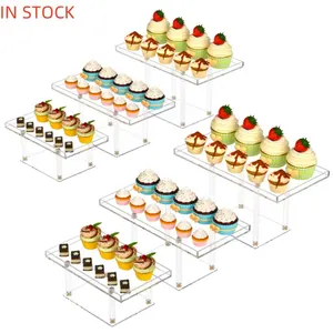 IN STOCK Buffet Riser Wedding Party Decorative Acrylic Banquets Catered Tray Food Cakes Dessert Display Stand