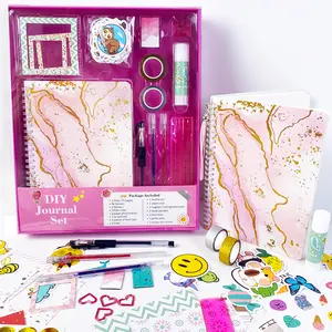 Journal ing Set Briefpapier Set Journal Kit Organisation Planer Tagebuch DIY Journal Geschenkset für Mädchen Teenager Kinder Rahmen Lesezeichen