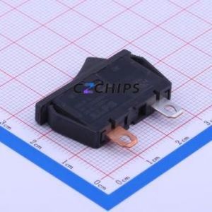 SDDJF1A100 Rocker Switch Through hole Component (THT) Switch Concave Bend Solder Tab Black 8A - Product Image 1