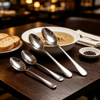 Cuillères élégantes en acier inoxydable à long manche, finition miroir, cuillères à café pointues pour les cadeaux de mariage, la restauration et les traiteurs