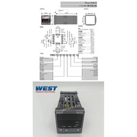 West P6010 1/16 DIN LED Display Digital Indicator Temperature Controller IP66 Rated 0.1C Resolution Serial Port Universal Input