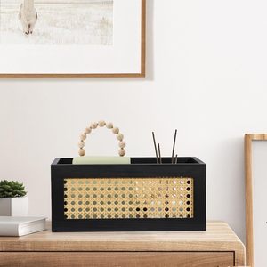 Cesta de Almacenamiento de Mimbre Natural Hecha a Mano de Alta Calidad, Cesto de Madera y Ratán, Organizador Decorativo, Artesanía Vintage Son Tra - Product Image 5