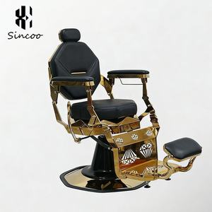 Sillón de Barbería Moderno de Alta Calidad, con Marco Dorado y Tapicería de Cuero Naranja, para Lavado de Cabello en Salón de Belleza - Product Image 4