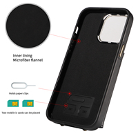 Étui de téléphone à bandoulière Accordion pour iPhone 14 Pro Max, portefeuille 7 cartes, blocage RFID, support anneau antichoc, protection 360°