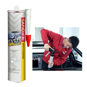 Sellador de Reparación de Vidrio Automotriz de Poliuretano de Curado Rápido Sanvo de 300 ml, Color Negro, para Parabrisas, Fluido y Productos Químicos Eficientes, 9 Meses de Caducidad - Product Image 1