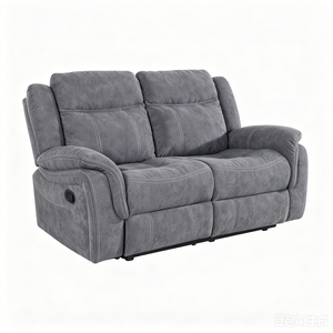 Modern Manual Recliner Sectional <b>Sofa</b> <b>Set</b> With Fabric Drop Down Table And Sponge Filling For Living Room Hotel Use - Product Image 6