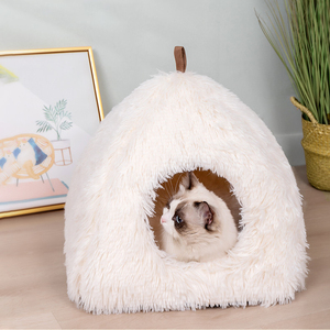 Pliable Pet Cat House Intérieur Auto-Chauffant 2 1 Doux Calmant Moelleux Chien Lits Lavable Coussin Rembourré Fond Antidérapant - Product Image 1