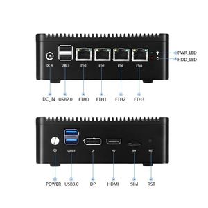 Mini <span class=keywords><strong>PC</strong></span> industrial sin ventilador, enrutador de Puerto <span class=keywords><strong>4</strong></span> LAN 5105 J4125, <span class=keywords><strong>PC</strong></span> inux C 4000 - Product Image 1