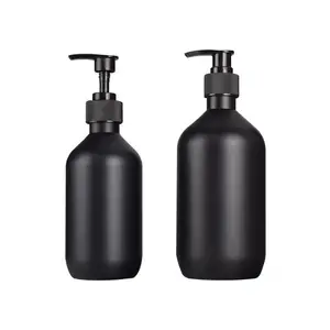 wholesale PET 300ml amber black plastic Lotion bottle empty lotion pump bottle for shampoo body lotion cosmetic packing