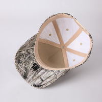 Sombrero estampado de 5 paneles personalizado al por mayor, superventas, sombrero de camuflaje para caza con patrón de árbol, sombrero de camuflaje para exteriores, gorra de béisbol de camuflaje auténtico, sombrero para niño