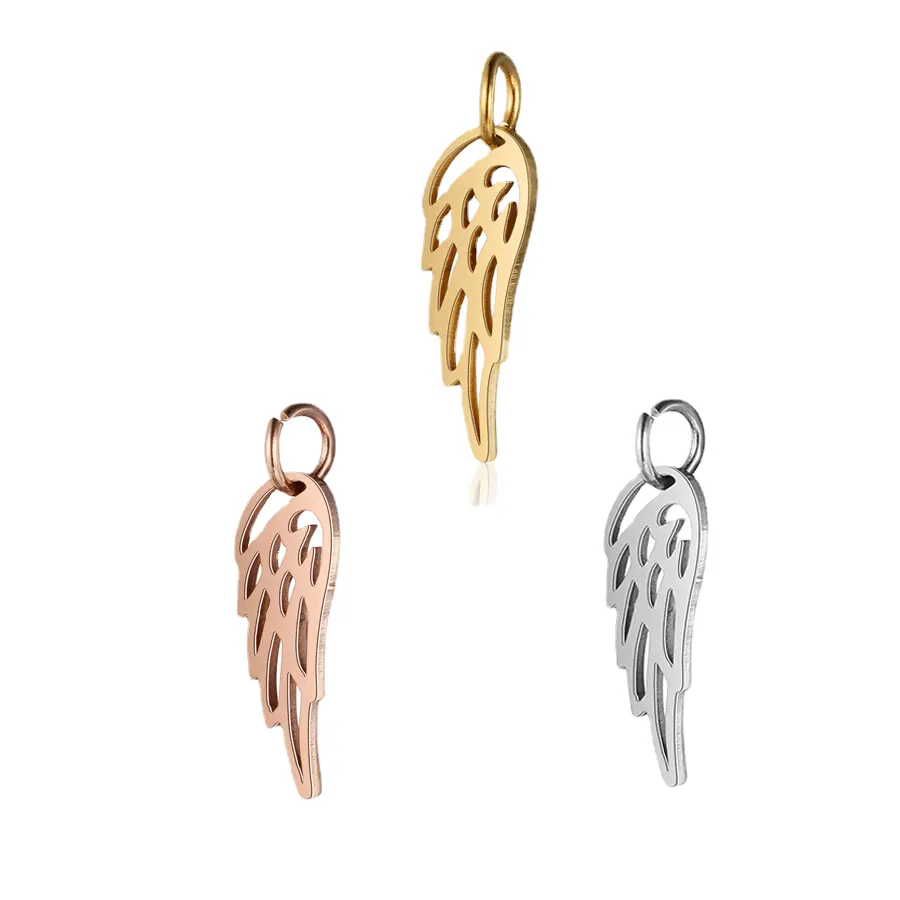 Pingente DIY de ouro 2405 minbo/ouro rosa/cor aço Aço Inoxidável com anel pendurado 0.8x5mm