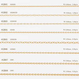 สร้อยคอสายแบนสีทอง18K 14K 10K ทำจากแฟชั่นสไตล์ญี่ปุ่นสีทอง10K 18K - Product Image 2