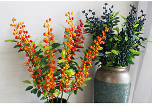 O-X0090 Nouvelles fleurs artificielles populaires en forme <span class=keywords><strong>de</strong></span> bleuets, tiges courtes, fleurs artificielles, bouquets <span class=keywords><strong>de</strong></span> baies <span class=keywords><strong>de</strong></span> Californie pour la décoration <span class=keywords><strong>de</strong></span> Noël - Product Image 6