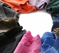 Conception unique personnalisée hommes T-shirt coton grande taille rétro classique mode lavage à l'acide solide motif surdimensionné