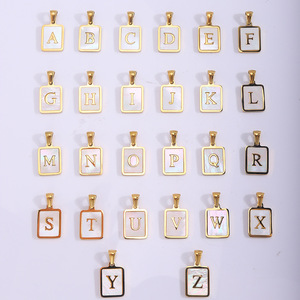 Olivia Thư Hot Bán <span class=keywords><strong>Shell</strong></span> <span class=keywords><strong>A</strong></span> Để Z Chữ 18K Vàng Quyến Rũ Thép Không Gỉ Phụ Nữ Người Đàn Ông Thời Trang Mặt Dây Chuyền Đối với Trang Sức Làm - Product Image 3