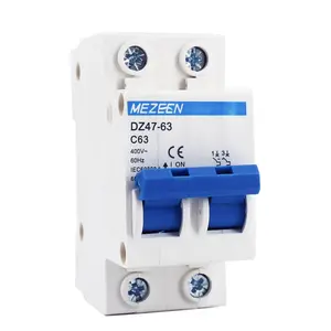 MEZEEN Mini Circuit Breaker 1 2 3 4 6 10 16 20 25 32 40 50 63amp 2 Pole AC Electrical MCB Breaker