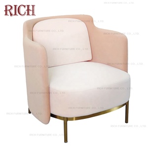 Muebles <span class=keywords><strong>para</strong></span> el hogar moderno ocio Silla de acero de latón piernas tejido tapizado cinta sillón - Product Image 3