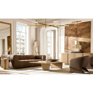 अमेरिकी आरएच फर्नीचर रेट्रो वास्तविक चमड़े के नरम तीन-सीटर सोफे आधुनिक सरल लिविंग रूम अनुकूलन योग्य - Product Image 2