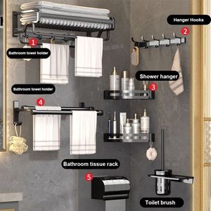 Custom Wall Mount Paper Towel Rail Holder Under Cabinet Space Aluminum Stand Towel Rack Set Toilet Rack <b>Bathroom</b> - Product Image 2