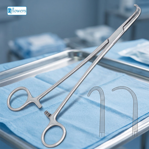Pinces hémostatiques 6flowers Negus à pointe courbée, pince chirurgicale pour la chirurgie générale, instrument manuel en acier inoxydable, certifié CE - Product Image 3